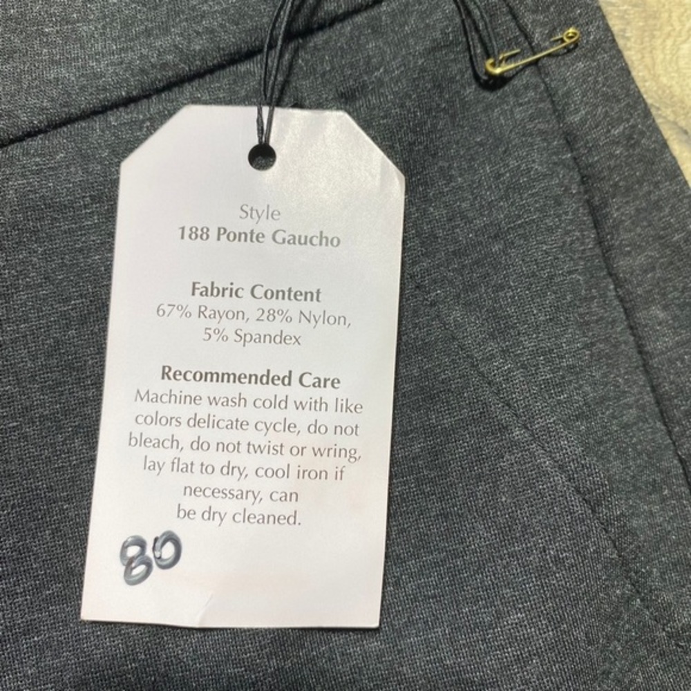 CAbi Women 188 Ponte Gaucho Pants Wide Leg Size 8 Charcoal Gray Style 188 - Picture 11 of 14